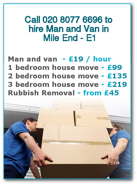 Man & Van Prices for London, Mile End